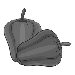 Paprika icon. Gray monochrome illustration of paprica vector icon for web design