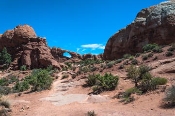 Fototapeta na wymiar Skyline Arch in Arches National Park, Utah 
