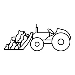 Tractor icon. Outline illustration of tractor vector icon for web