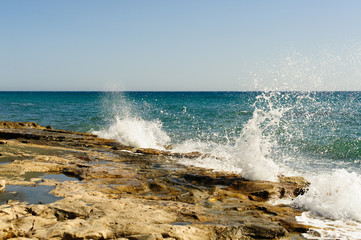 Mediterranean seaside near Limassol, Amathus area