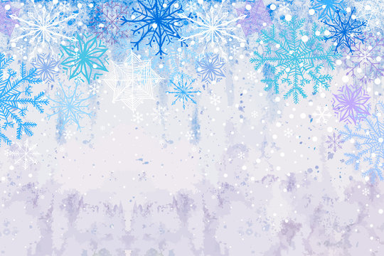 Winter snowstorm horizontal background