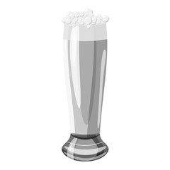 Glass of beer icon. Gray monochrome illustration of glass of beer vector icon for web