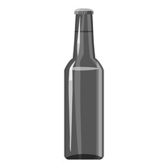 Beer bottle icon. Gray monochrome illustration of beer bottle vector icon for web
