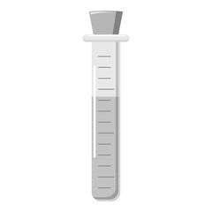 Test tube icon. Gray monochrome illustration of test tube vector icon for web