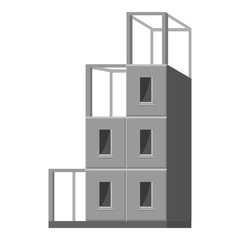 Building a house icon. Gray monochrome illustration of building a house vector icon for web