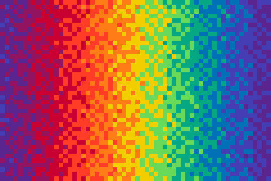 Pixel rainbow background Seamless pattern