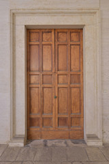 Fototapeta na wymiar Very old wood crafted door