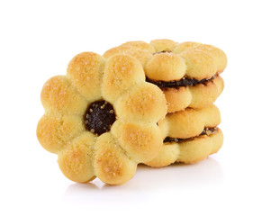 Pineapple flavored cookies on white background