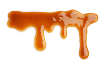 Melted caramel dripping