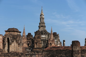 Fototapeta premium Sukhothai historical park, Wat Mahathat, Unesco world heritage, Sukhothai Thailand