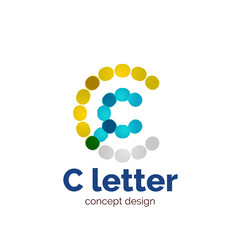 Vector modern minimalistic dotted letter concept logo