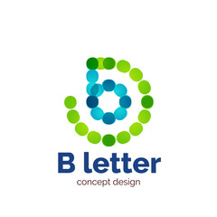 Vector modern minimalistic dotted letter concept logo