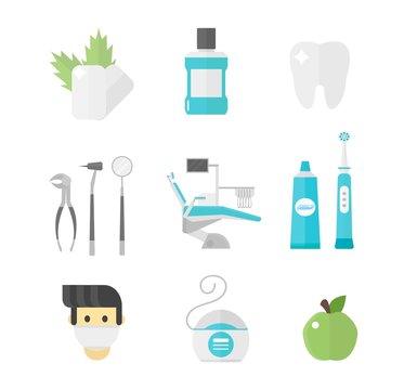 Dental icons vector set.