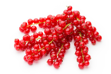 Red Currant close up isolated on white.