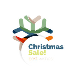 Fototapeta premium Christmas and New Year geometric banner with text