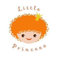 Little Princess / Vector image isolated on  white background for girlish design.
