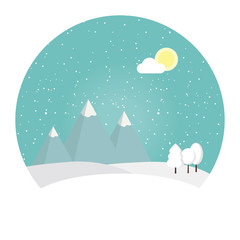 Vector of winter landscape.