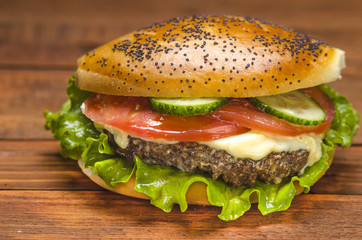 Delicious and juicy burger