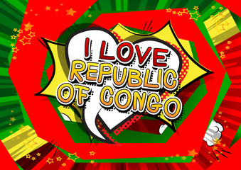 I Love Republic of the Congo - Comic book style text.