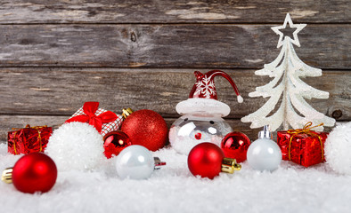 Christmas. Christmas Decoration Holiday Decorations. Xmas card and gift. Winter holidays theme. Empty space for text.