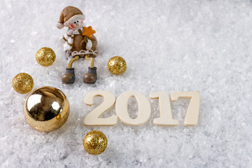 Christmas. Christmas Decoration Holiday Decorations. Xmas card and gift. Winter holidays theme. Top view. Empty space for text.