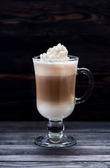 Coffee cappuccino with whipped cream
