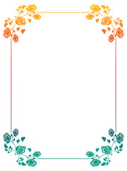 Obraz premium Gradient frame with roses.