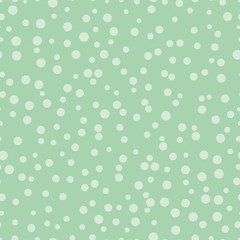 Chaotic dots on a green background Dots Seamless Pattern Dots Seamless Background White Dots Wallpaper Circles seamless pattern Circles seamless background. White circles of different sizes