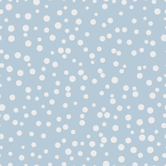 Chaotic dots on a blue background Dots Seamless Pattern Dots Seamless Background White Dots Wallpaper Circles seamless pattern Circles seamless background. White circles of different sizes
