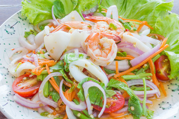 Spicy mixed seafood.delicious spicy seafood thai food