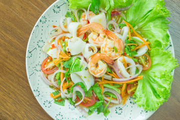 Spicy mixed seafood.delicious spicy seafood thai food