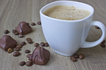 candy and cappuchino cup