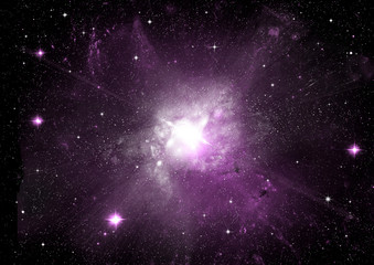 Naklejka premium Stars, dust and gas nebula in a far galaxy