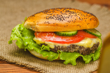 Delicious and juicy burger