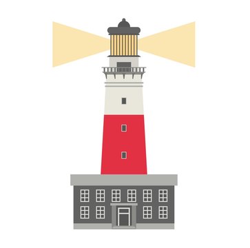 Vector cartoon flat lighthouses.