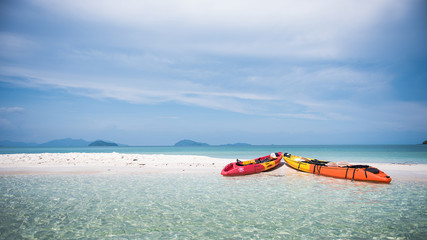 Colorful Kayak on beach in summer
