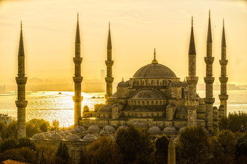 Fototapeta na wymiar The Blue Mosque, (Sultanahmet Camii), Istanbul, Turkey.