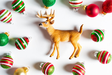 Deer and Christmas ornaments