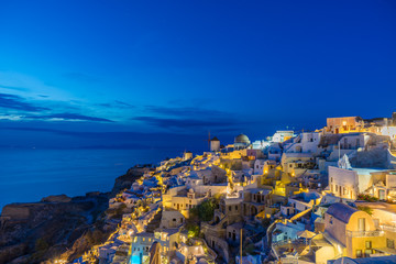 Oia village at sunset, Santorini island