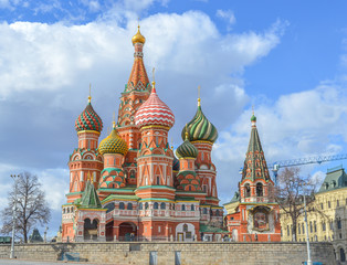 Fototapeta na wymiar Moscow,Russia,Red square,view of St. Basil's Cathedral from the back view