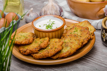 Potato pancakes with cheese