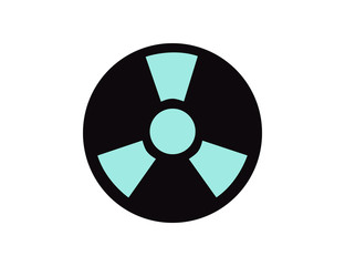 Vector radioation symbol. White background
