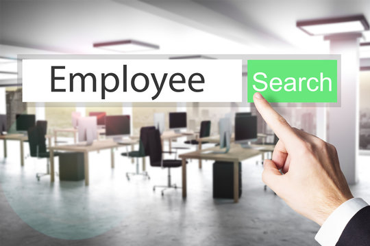 websearch new green search button employee 3D Illustration