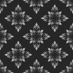  Decorative Background. Dark Seamless Pattern. Classical Ornamen