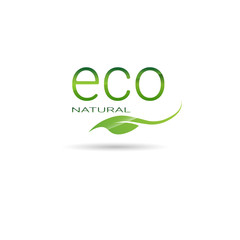 Eco Friendly Organic Natural Product Web Icon Green Logo Flat Vector Illustration