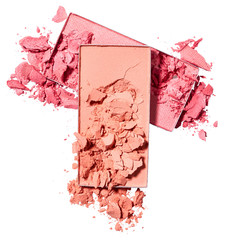 Crushed compact face powder and blush