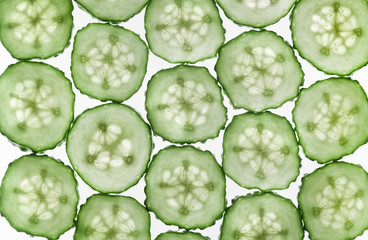 Вackground with slices of cucumber