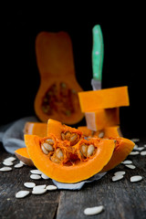 Fresh juicy organic pumpkin
