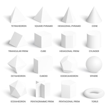 All basic 3d shapes template