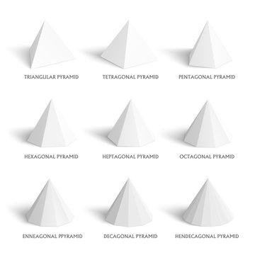 three d copiramids template. Realistic with shadow